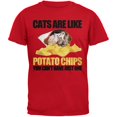 thumbnail image 1 of Cats Are Like Potato Chips Youth Red T-Shirt - Small(6/8), 1 of 1