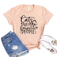 thumbnail image 1 of Cats Are My Favorite People Shirt Women's Cat Mom Tee Kitty Lover T-shirt Animal Rescue Shirts Fur Mama Gift, 1 of 3