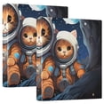 thumbnail image 1 of Cats Astronauts Cave Planet 3 Ring Binders 1.5 inch Hardcover File Folders with Interior Pockets A4 Size Organizer for School Office Hospital, 1 of 8