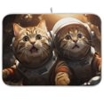 thumbnail image 1 of Cats Astronauts Orange Dish Drying Mat Dish Drainer Rack Mats Water Absorbent Non-Slip Easy Clean Heat Resistant for Kitchen Counter, 1 of 8
