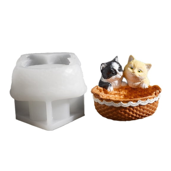 Cats Basket Mold Crafting Supplies for Resin Cement Concrete Decorative Planter Gift Making Creative Decors Projects