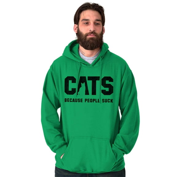 Cats Because People Suck Funny Cool Unisex Plus Fleece Graphic Hoodie Brisco Brands 3X