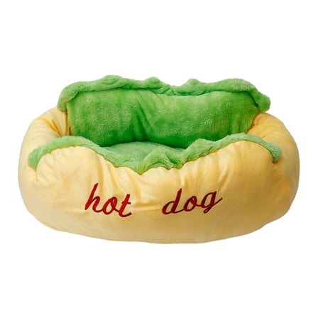 Cats Beds for Indoor Cats Soft Dog Bed Plush Pet Cushion Non-Slip Bottom Bright Color Cute Hotdog Shape