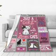 thumbnail image 1 of Cats Blanket Microfiber Ultra Soft Fuzzy Flannel Throw Blanket for Couch Bed Living Room Comfortable Warm Lightweight All Season 60x50 inches, 1 of 6