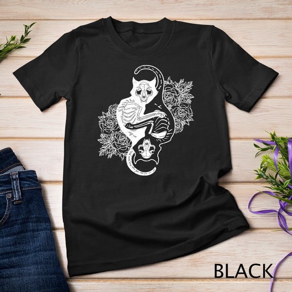 Cats Bones Halloween Skeleton Vulture Culture Skull Pastel Tee Unisex T-shirt