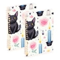 thumbnail image 1 of Cats Candles Roses Leaves Ring Binder Notebook Journey Note Diary College Ruled Spiral Notebook Study Loose Leaf Paper A5 60 Pages, 1 of 8