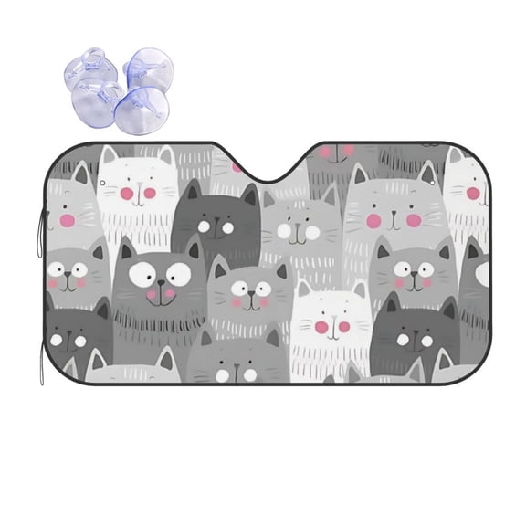 Cats Car Windshield Sun Shade Universal Fit Auto Sun Visor Protector