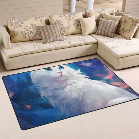 Cats Castle Area Rug Washable Floor Carpet Mat 60 x 39 inch for Bedroom Living Room Kids Room Home Decor