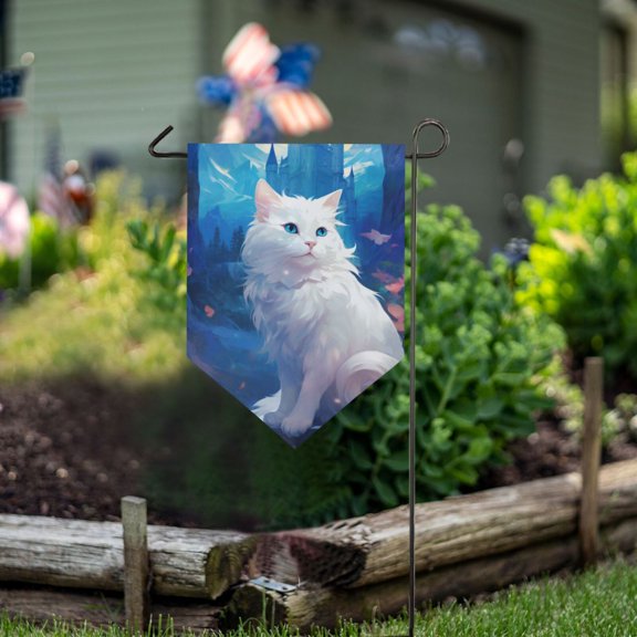Cats Castle Garden Flag 18" x 12.5" Double Sided Yard Lawn Outdoor Decor Small Yard Flags