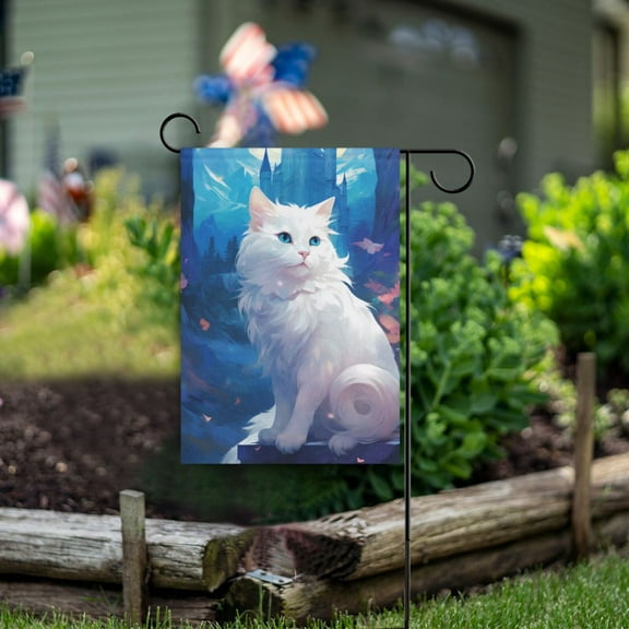 Cats Castle Garden Flag Double Sided Outdoor Banners for Courtyard Outdoor Lawn Farmhouse Holiday Decorations