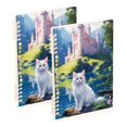 thumbnail image 1 of Cats Castle Pool Leaves Grass Ring Binder Notebook Journey Note Diary College Ruled Spiral Notebook Study Loose Leaf Paper A5 60 Pages, 1 of 8