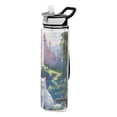 thumbnail image 1 of Cats Castle Pool Leaves Grass Sports Water Bottle Portable Travel Mug 32oz BPA Free Leak Proof Straw Transparent Tritan for Gym Yoga Cycling Camping, 1 of 7