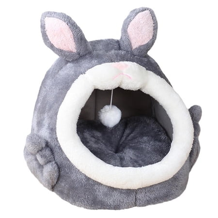 Cats Cave Bed Anti Slip Comfortable Cat Privacy Space Removable Soft Cushion Gray Small