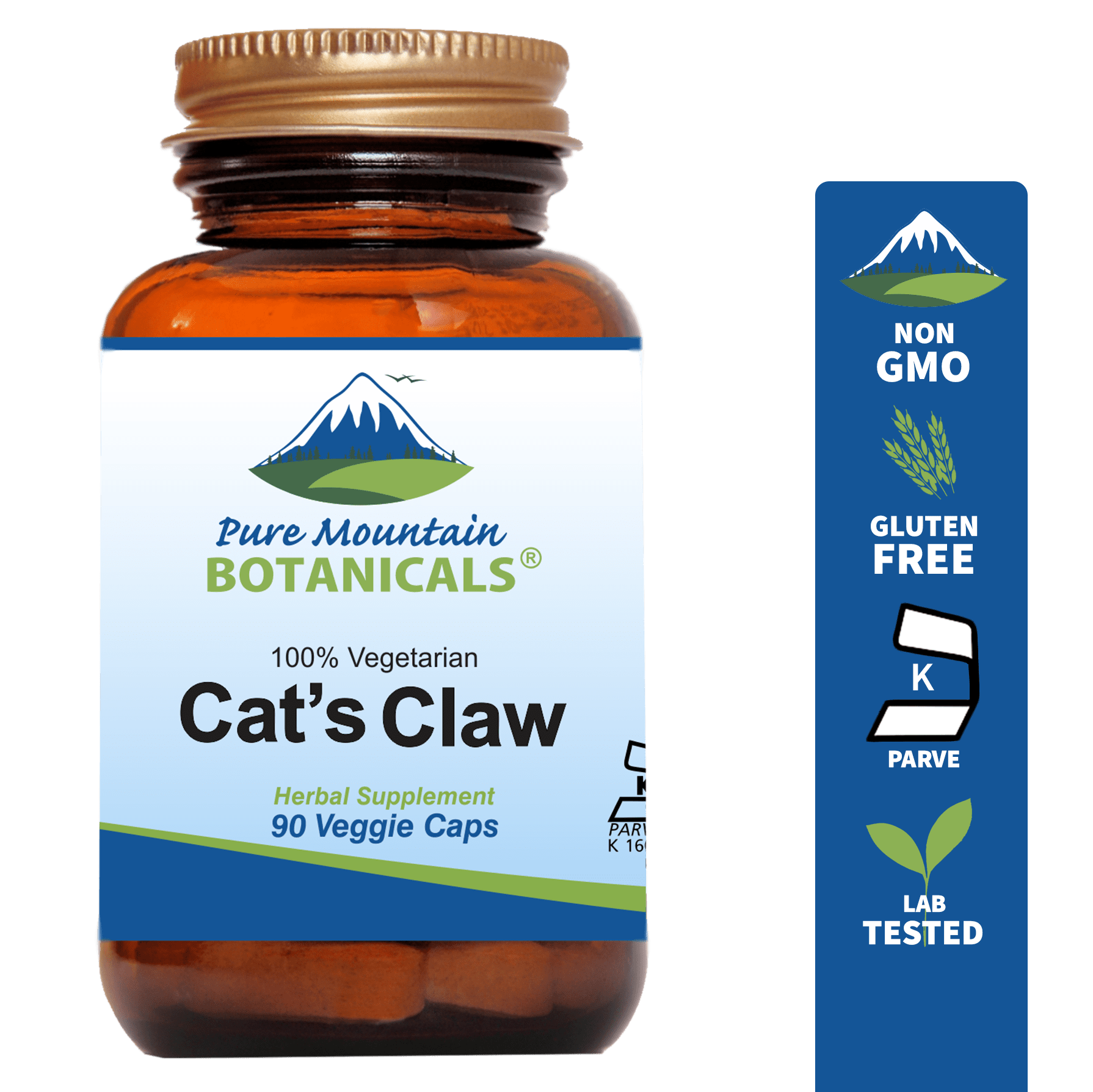 Cats Claw Capsules 90 Kosher Vegan Caps with 1000mg Peruvian Cats