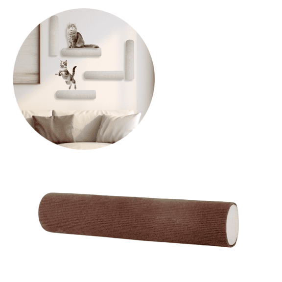 Cats Climbing Wall Systems, Wall Mounted Cat Scratcher, No Drilling Required Self Adhesive DIY, Turn Any Wall Into A Cat Playground, for Cats Weighing Up to 22 Pounds - (Brown)