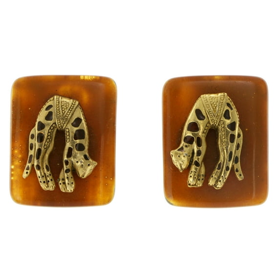 Cats Clip-On-Earrings Colorful & Silver-Tone Colored #LQC217