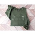 thumbnail image 1 of Cats Coffee Books Sweatshirt, Book Lover Gift, Cat Sweatshirt, Coffee Lover Sweatshirt, Cat Lover Gift, Reader Sweatshirt, Cats and Books, 1 of 5
