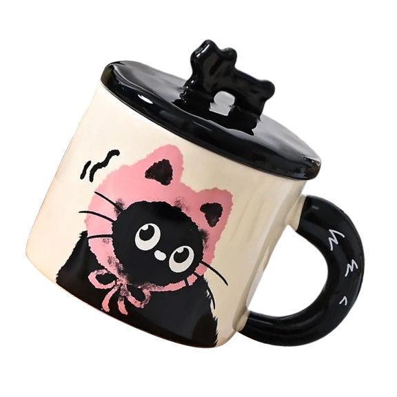 Cats Coffee Mug with Handle 370ML Ceramic Drinking Cup Gift for Cats Enthusiasts Heat Resistant Drinkware for