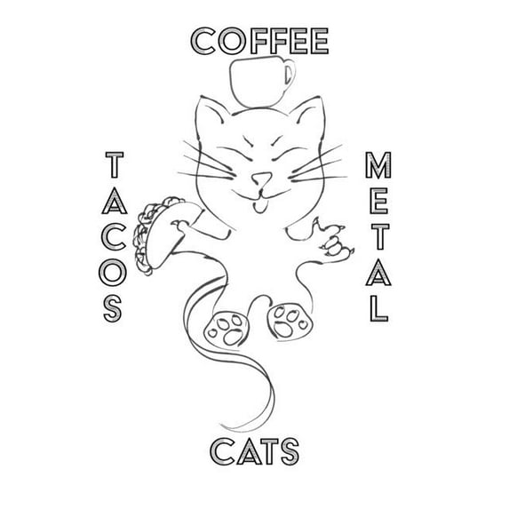 Cats Coffee Tacos Metal - Blank Lined Notebook : Cats Coffee Tacos Metal (Paperback)
