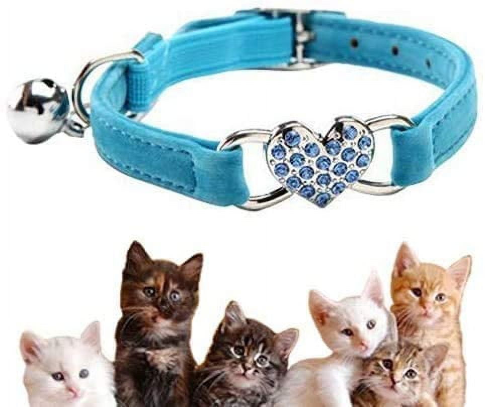 Cats Collar, Soft Velvet Adjustable Cat Collar With Bell, Cute Pet