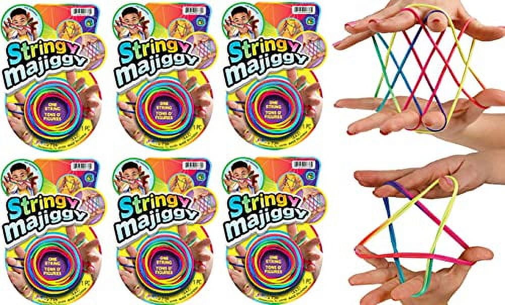 JARU Cats Cradle String Game Fingers Fun (6 Packs) Fidget Toy Family