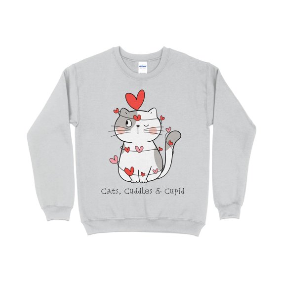 Cats Cuddles and Cupid Valentine's Day Sweatshirt