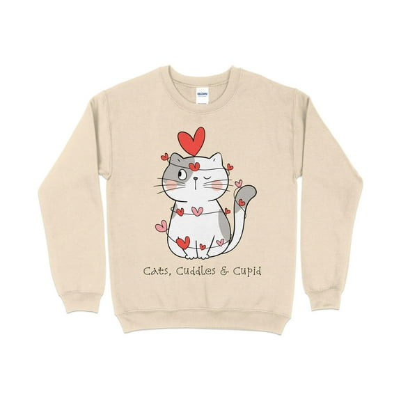 Cats Cuddles and Cupid Valentine's Day Sweatshirt