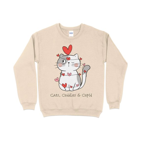 Cats Cuddles and Cupid Valentine's Day Sweatshirt