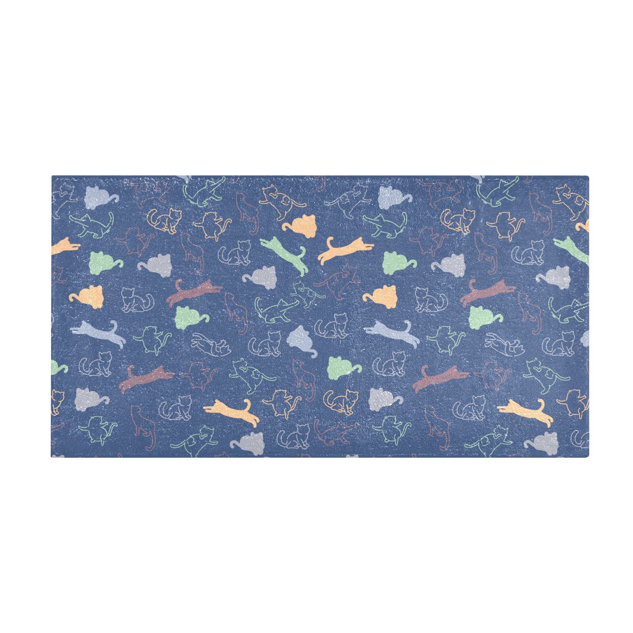Cats Cute Pattern Bath Mat 39x20 Inch Soft Absorbent Non-Slip Plush ...
