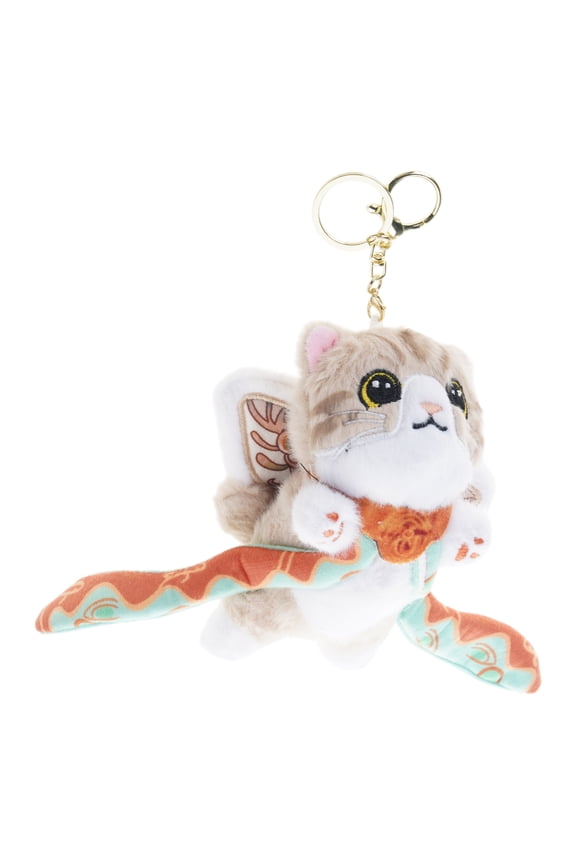 Cats/Deer Plush Keyring Soft Stuffed Keychain Accessory Bag Decoration for Everyday Use Children Birthday Gift
