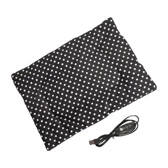 Cats Dogs Bed Adjustable Temperature Outside Pet Heated Mat Pet Heating Pads Black 37cmx47cm