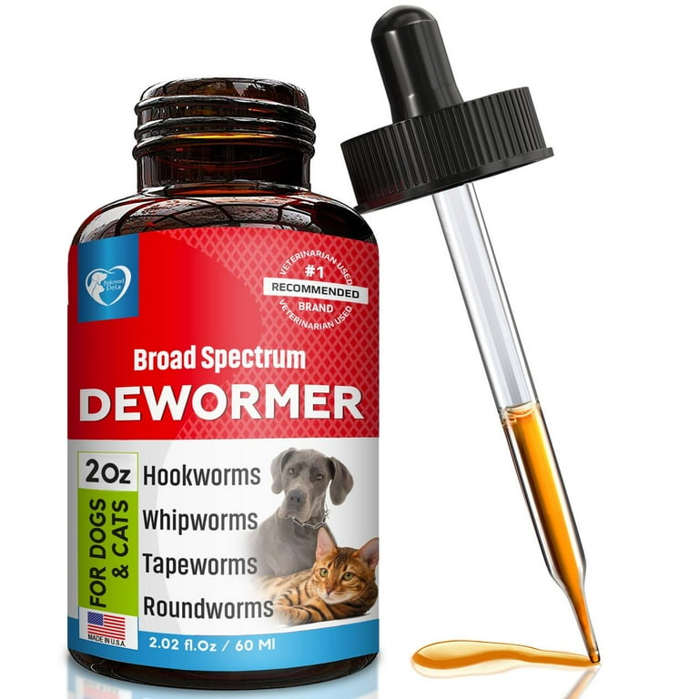 Cats & Dogs Liquid Herbal Medicine & Natural Broad Spectrum Treatment for  Tapeworm, Whipworm, Roundworm, and Hookworm - Prevention Medication &  Supplement Drops for Kitten and Puppies - Made in USA 