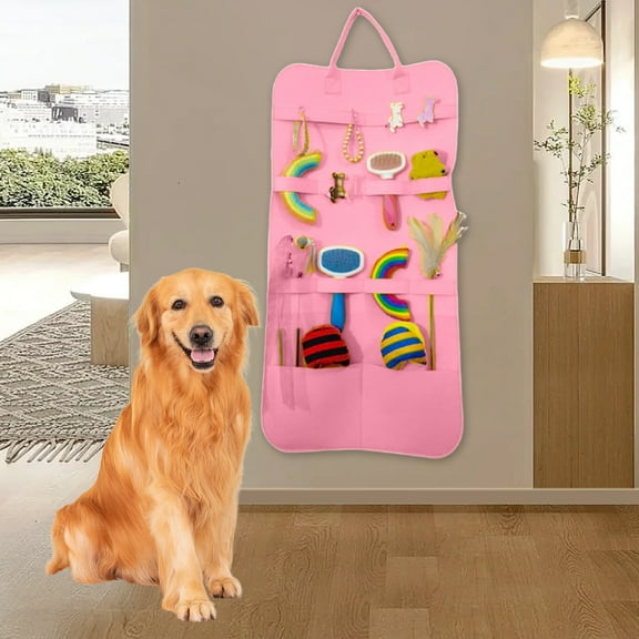Cats Dogs Toy Storage Wall Hanging Display Bag for Pet Supplies Organization with Multiple Pockets Easy to Hang No Installation Required Foldable Design for Space Saving