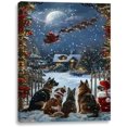 thumbnail image 1 of Cats Dogs Watching Santa Lighted Canvas Wall Art Print 16" x 12" With Timer | LED Canvas Wall Art Print Design | Modern Artwork for Living Room (Cats Dogs Watching Santa Claus, 16" x 12"), 1 of 1