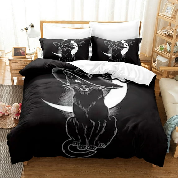 Cats Duvet Cover Set for Boys Girls Cute Animal Printed Bedding Set Pet Theme Comforter Cover with 2 Pillow Shams Zipper Closure Soft Microfiber Child Pet Bedspread Cover