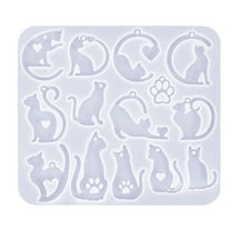Cats Earrings Silicones Mould Epoxy Resin Molds Jewelry Making Molds Craft Supplies Handmade Pendant Moulds with Hole