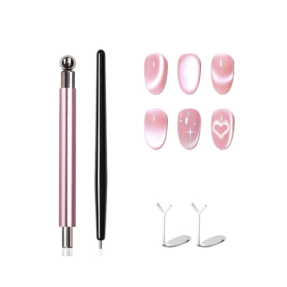 Cats Eye Nails Magnet Tool Set for Cats Eye Gel Polish Powerful Double Head Pen for French eyes Effect