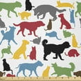 thumbnail image 1 of Cats Fabric by The Yard, Colorful Cats and Dogs Animal Silhouettes Domestic Pets Cartoon Canine Characters, Stretch Knit Fabric for Clothing Sewing and Arts Crafts, 1 Yard, Bold Magenta, by Ambesonne, 1 of 1