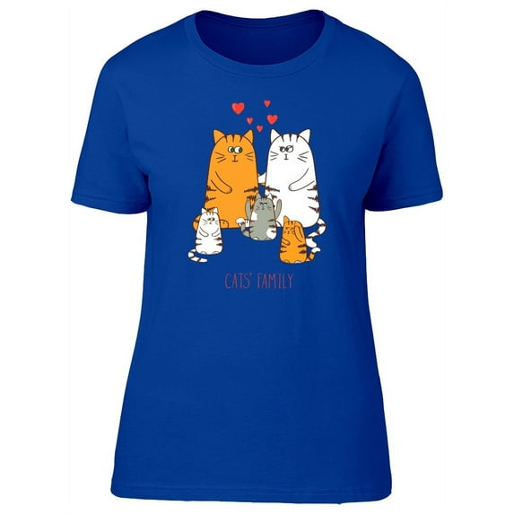 Cats Family T-Shirt Women -Image by Shutterstock, Female Large