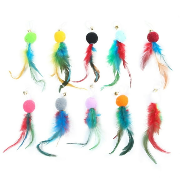 Cats Feathered Refills for Teasing Rod for Fun Interactive Play Kittens Wand Toy Felines Fitness Fishing Wand Toy