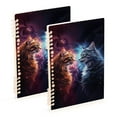 thumbnail image 1 of Cats Fight Ring Binder Notebook Journey Note Diary College Ruled Spiral Notebook Study Loose Leaf Paper A5 60 Pages, 1 of 8