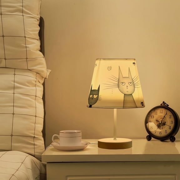 Cats Flies LED Desk Lamp Table Lamp USB Bedside Nightstand Small Lamp for Bedroom Living Room Kids Room