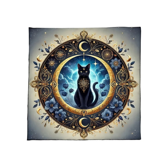 Cats Flower Pattern Tarots Card Tablecloth Altars Divinations Card Table Cloth Tapestry Easy to Use