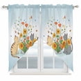 thumbnail image 1 of Cats Flowers Swag Valances for Windows, Kitchen Curtains 36 Inch Length 2 Panels Set, Spring Floral Elegant Pastoral Short Curtains for Small Windows Rod Pocket Cafe Curtains Drapes 28"x36", 1 of 8