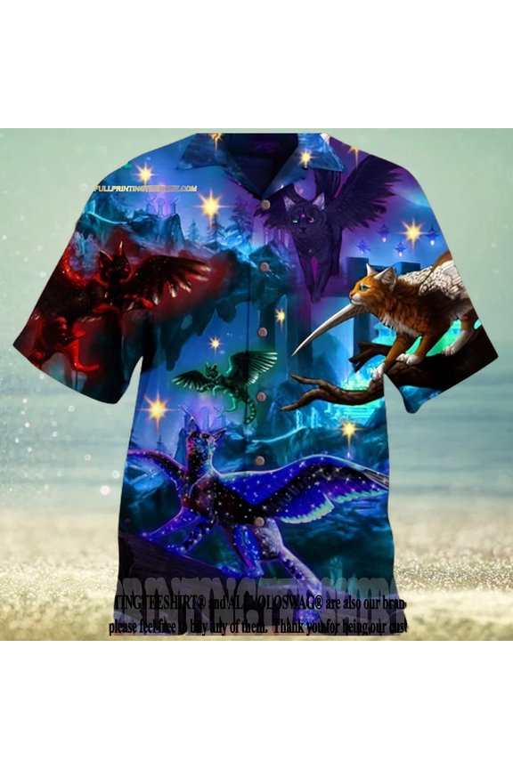 Cats Fly Love Dark Father s Day Cat Beach Full Printing Hawaiian