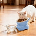 thumbnail image 1 of Cats Food Bowl Large Capacity Pet Food Bowl Cute Drinking Bowl for Cats To Protects The Neck New Christmas Holiday Decor Style-H92, Blue, One Size, 1 of 6