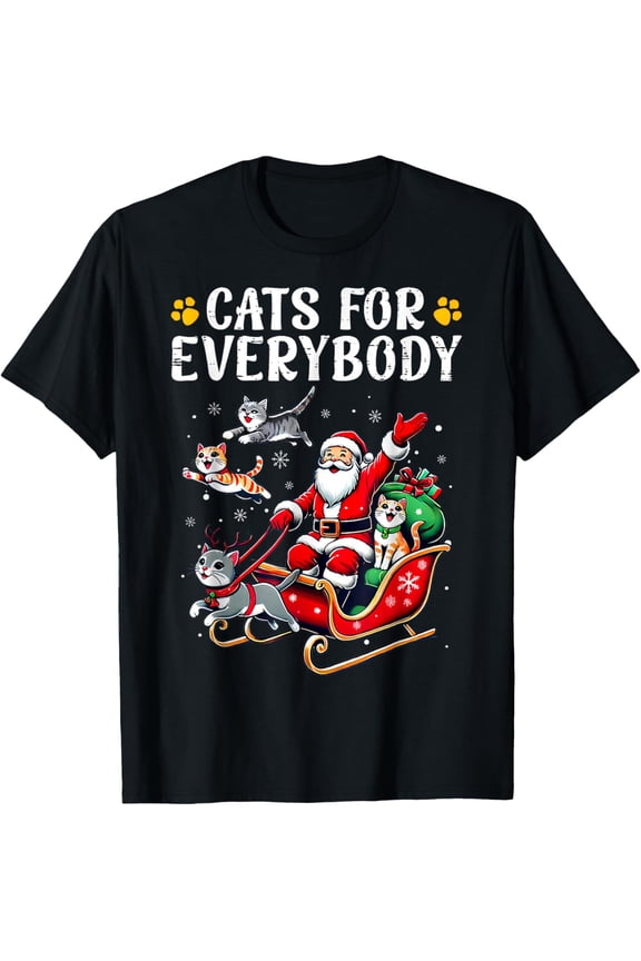 Christmas Cat Funny Xmas Men Santa T-Shirt