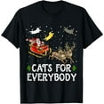 thumbnail image 1 of Cats For Everybody Christmas Cat Funny Xmas Women Santa T-Shirt, 1 of 3