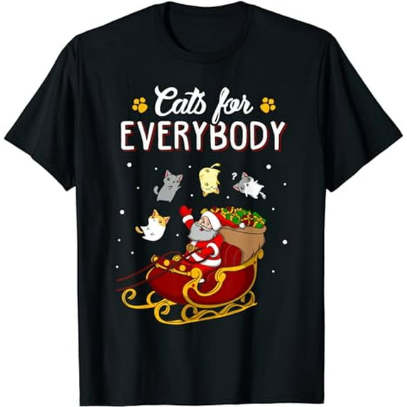 Cats For Everybody Men Kids Women Ugly Christmas Cat T-Shirt