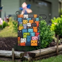 Cats Full Garden Flag Double Sided Outdoor Banners for Courtyard Outdoor Lawn Farmhouse Holiday Decorations